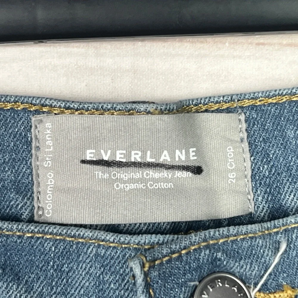 Everlane Jeans Women 26 Blue Original Cheeky Crop Denim Organic Cotton High Rise
